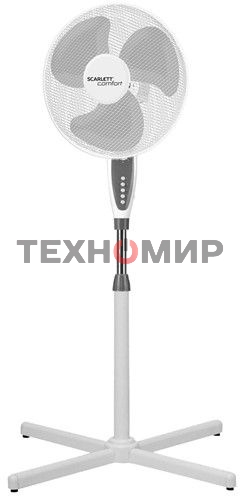 Вентилятор напольный Scarlett SC-SF111B24 45Вт скоростей:3 серый/белый