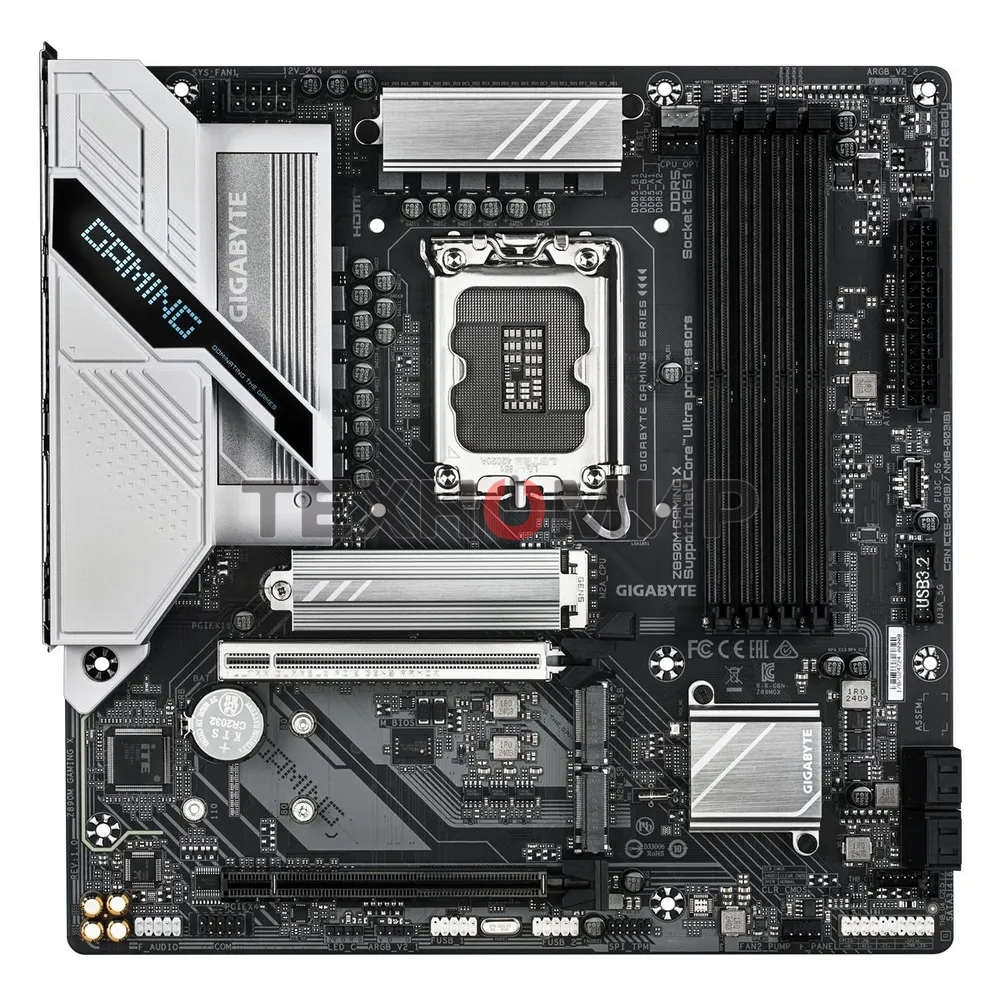 Материнская плата Gigabyte Z890M GAMING X, LGA 1851, Intel Z890, 4xDDR5, 4xSATA, 3xM.2, 1xPCIe 5.0 x16, 1xPCIe 4.0 x16, 1xHDMI, 2xDP, 1x 2.5Gb LAN, 2xUSB-A 2.0, 3xUSB-A 3.2 Gen 1, 3x3.5 мм, 7.1, mATX