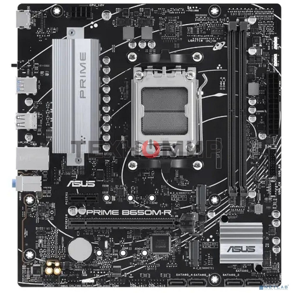 Материнская плата ASUS PRIME B650M-R, Socket AM5, AMD B650, 2xDDR5, 4xSATA, 2xM.2, 1xPCIe 4.0 x16, 1xPCIe x1, 1xHDMI, 1x 2.5Gb LAN, 2xUSB-A 3.2 Gen 1, 4xUSB-A 2.0, 3x3.5 мм, 7.1, mATX