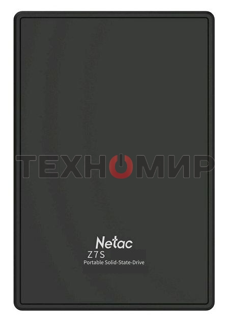 Внешний SSD Netac Z7S, 240 Gb, USB 3.2 Gen 2 Type-C, R/W 550/480, черный