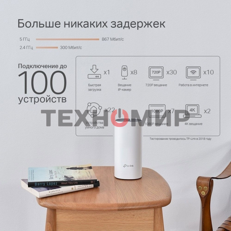 Бесшовный Mesh роутер TP-Link DECO P9 (2-PACK) AC1200 10/100/1000BASE-TX белый (упак.:2шт)