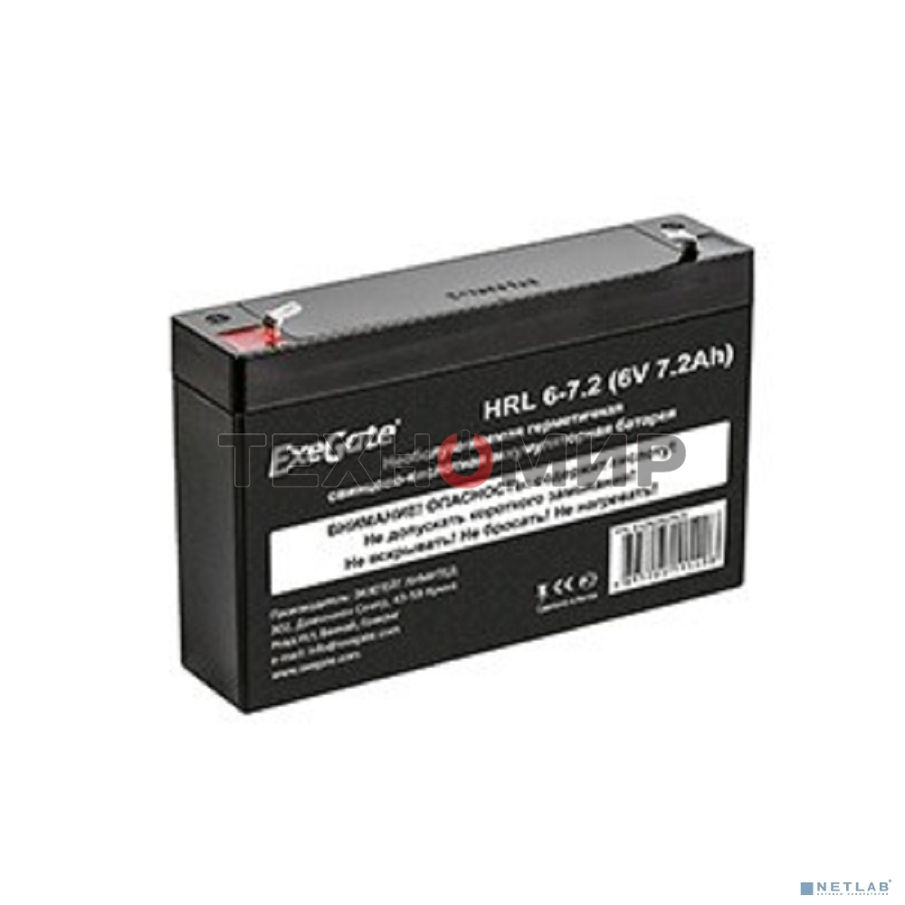 Батарея для ИБП ExeGate HRL 6-7.2 (6V 7.2Ah), клеммы F1