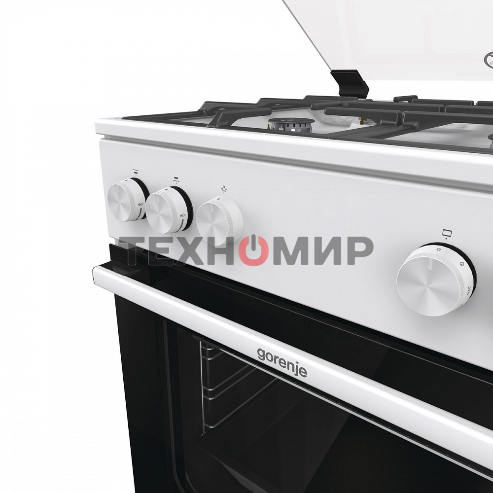 Плита газовая Gorenje GG6A11WF белый, конфорок 4 газовых, духовка 72 л, 60 см x 85 см x 60 см