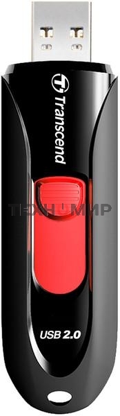 Флешка USB Transcend Jetflash 590 (TS32GJF590K), 32Gb, USB 2.0, R/W 15/5, черный/красный