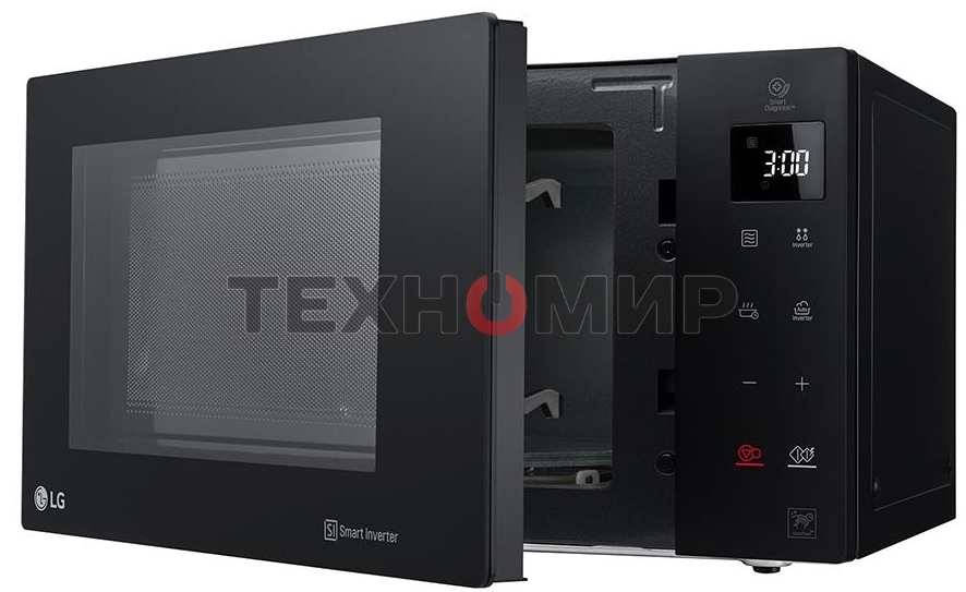 Микроволновая печь LG MW23R35GIB инвертор, черный, 23 л, 1000 Вт, переключатели - сенсор