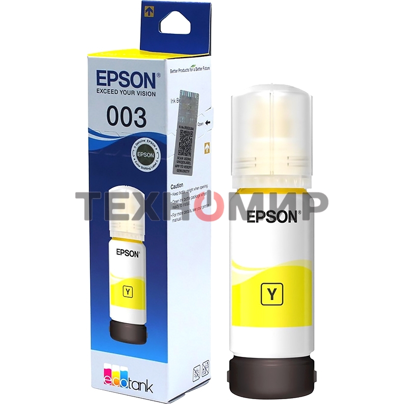 Чернила Epson C13T00V498 желтый (65 мл) для L11050, L1110, L1210, L3101, L3110, L3156, L3210, L3215, L3216, L3250, L3256, L3258, L3260, L3550, L3556, L5290