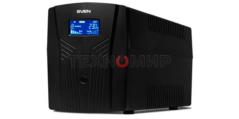 Источник бесперебойного питания UPS Sven Pro 1500 (1000 WA, LCD, USB, RG-45, 3 евро розетки)