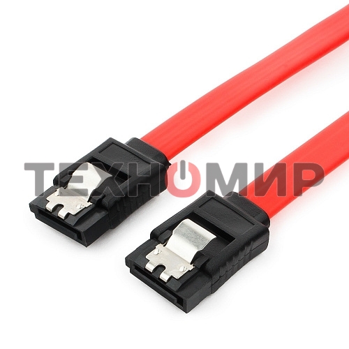 Кабель интерфейсный SATAIII Cablexpert CC-SATAM-DATA-0.8M, 80 см, 7pin/7pin, защелка, пакет