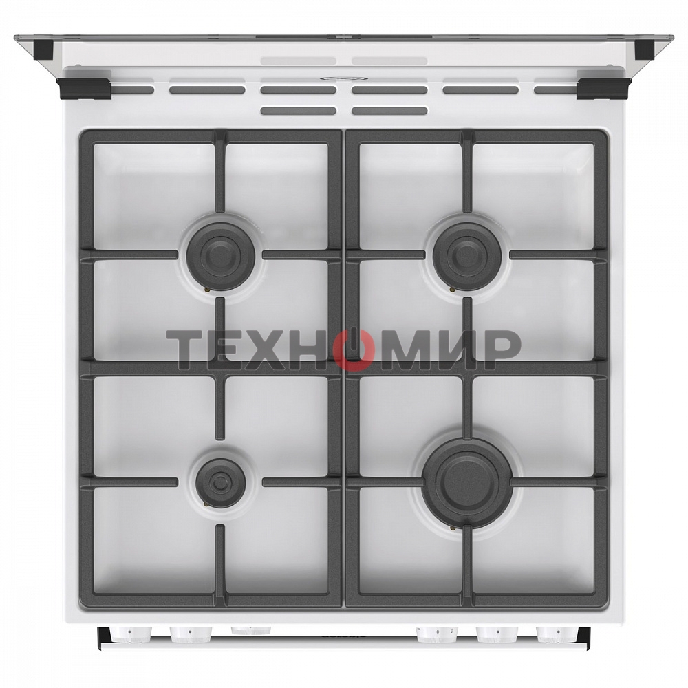 Плита газовая Gorenje GG6A11WF белый, конфорок 4 газовых, духовка 72 л, 60 см x 85 см x 60 см