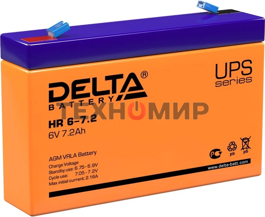 Батарея для ИБП Delta HR 6-7.2 (7.2 А\ч, 6В)