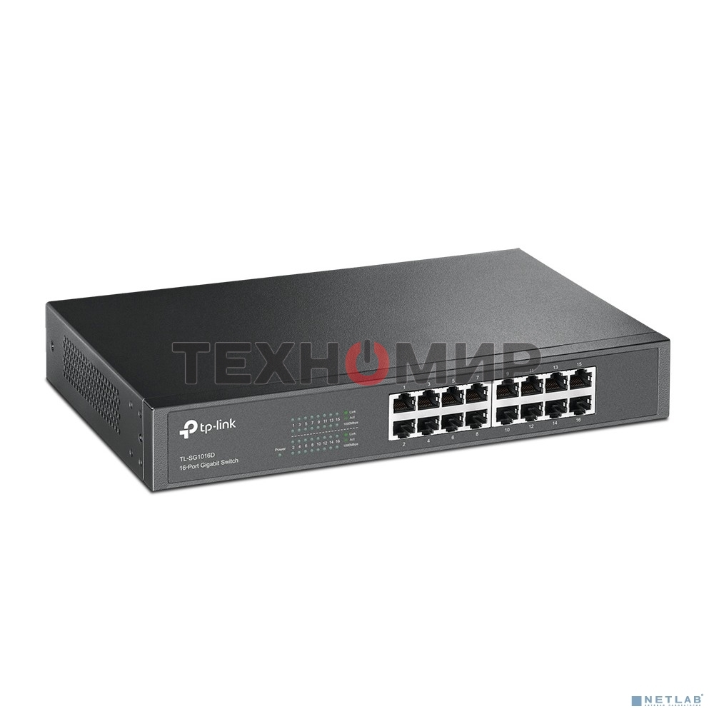 Коммутатор TP-Link SMB TL-SG1016D неуправляемый настольный/19U 16x10/100/1000BASE-T