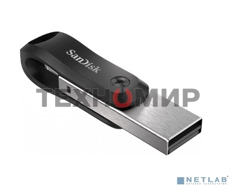 Флешка USB SanDisk IX60N iXpand Go (SDIX60N-064G-GN6NN), 64Gb, USB 3.0/Lightning, R/W 150/70, черный/серебристый