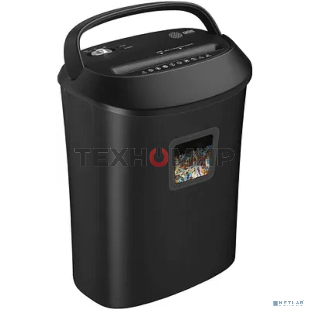 Шредер Cactus CS-SH-P8 черный (секр.P-4) фрагменты 12лист. 25лтр. скрепки скобы пл.карты CD