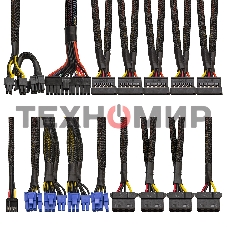 Блок питания ExeGate 900PPX (EX222114RUS), 900Вт, 80 PLUS Bronze, 140мм, модульный, черный
