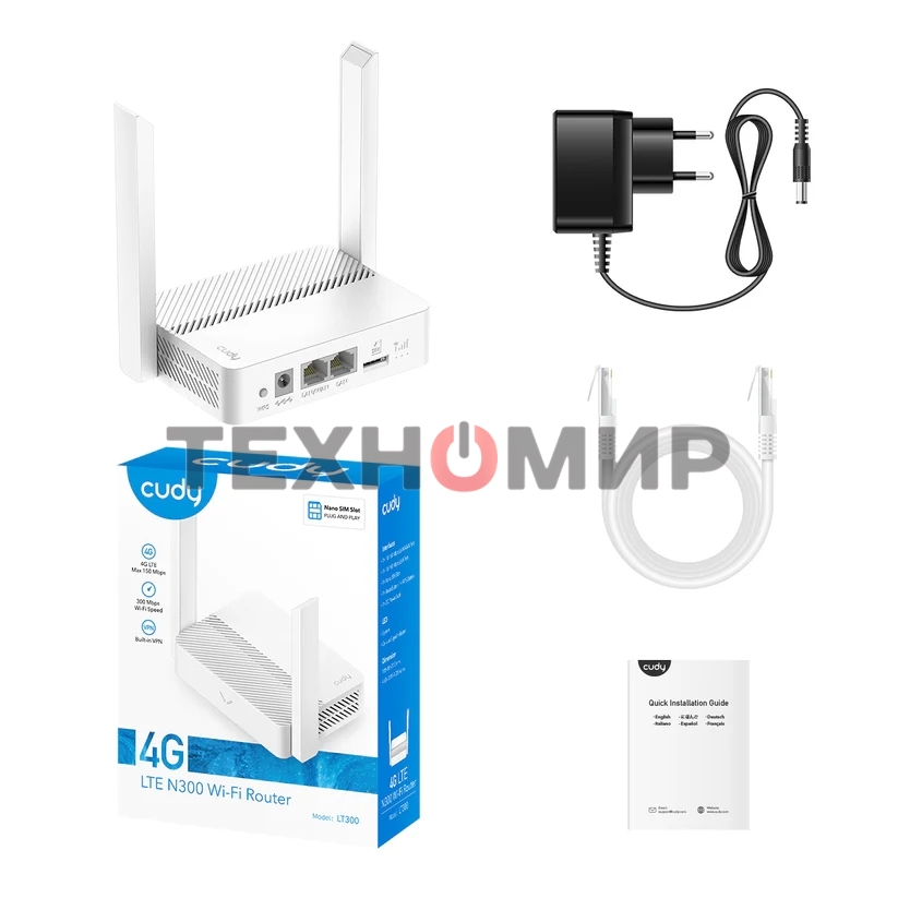 Маршрутизатор CUDY N300 Wi-Fi 4G LTE Cat4 Router