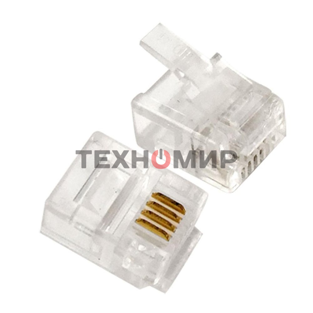 Вилка телефонная MP-6p4c/5, контакты 3m