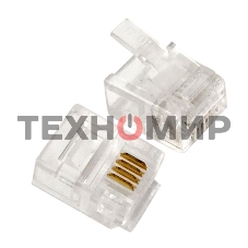 Вилка телефонная MP-6p4c/5, контакты 3m