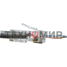 Коннектор LANMASTER RJ45 тип EZ, 8P8C, UTP, Cat.6, универсальный, со вставкой, покрытие 50 микрон,100 шт.