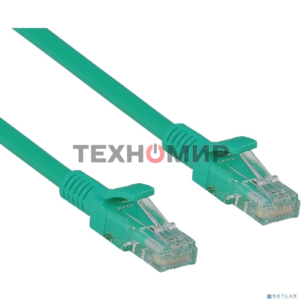 Коммутационный шнур ExeGate EX258672RUS Патч-корд UTP cat.5e, 1м ExeGate зеленый