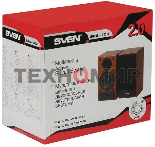Акустическая система Sven SPS-702 2.0 черный 40Вт