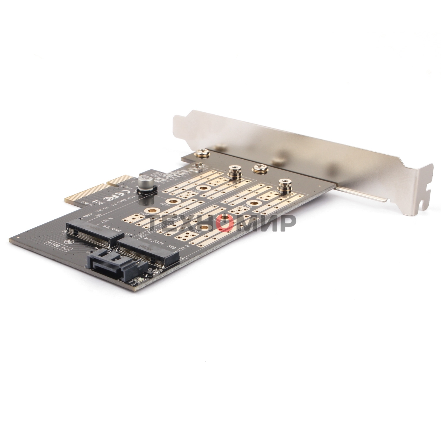 Адаптер AgeStar AS-MC02 PCI-E для M.2 SATA SSD+M.2 NVME SSD Card