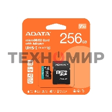Флеш карта MICRO SDXC 256Gb W/AD. AUSDX256GUI3V30SA2-RA1 ADATA