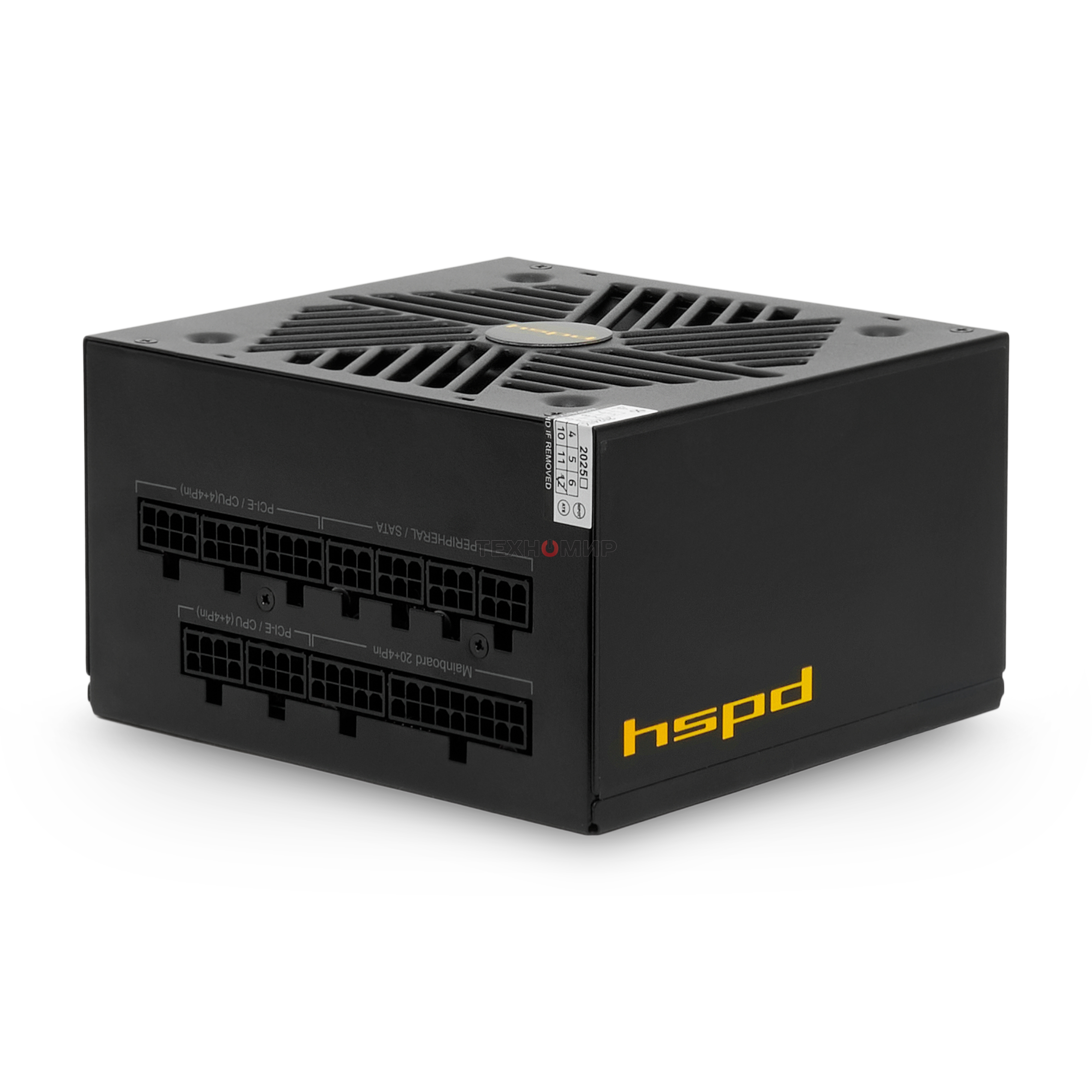 Блок питания HSPD, 850W 80 PLUS Gold (ATX, 2.52, Full modular, 1x24(20+4)pin mesh 550мм, 1xCPU*2 8(4+4)pin 650+150мм, 2xPCIe*2 8(6+2)pin 500+150мм, 2xSATA*3 450+150+150мм, 1xMOLEX4pin*3 450+150+150мм, Active, 120x120мм, 150x140x86мм, APFC, OVP, UVP, SCP, 