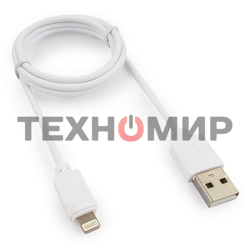 Кабель USB Гарнизон GCC-USB2-AP2-1M-W AM/Lightning, для iPhone5/6/7, IPod, IPad, 1м, белый, пакет