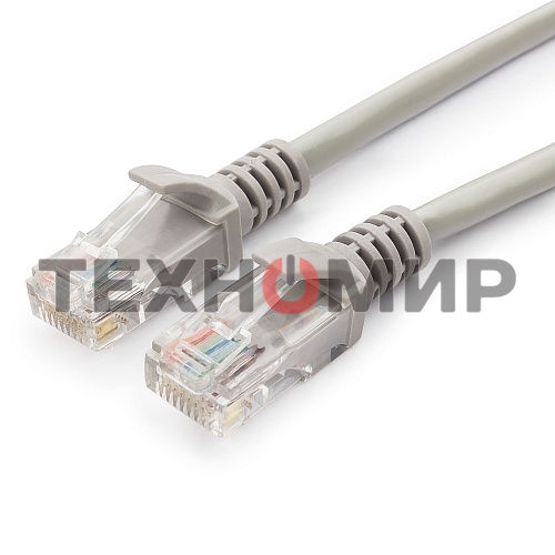 Патч-корд UTP Cablexpert cat.5e, 1.5м, литой, многожильный, серый