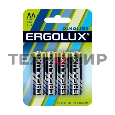 Элемент питания алкалиновый Ergolux LR6 BL-4 LR6 BL-4 1.5В Alkaline (блист.4шт)
