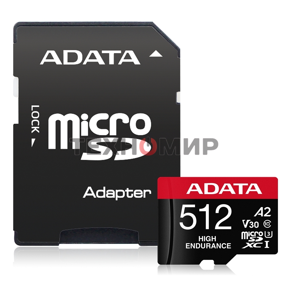 Флеш карта MICRO SDXC 512Gb W/AD. AUSDX512GUI3V30SA2-RA1 ADATA