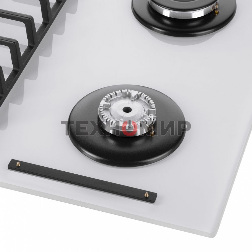 Газовая варочная панель Maunfeld EGHG.64.6CW/G, 4 конфорки, закаленное стекло, белый