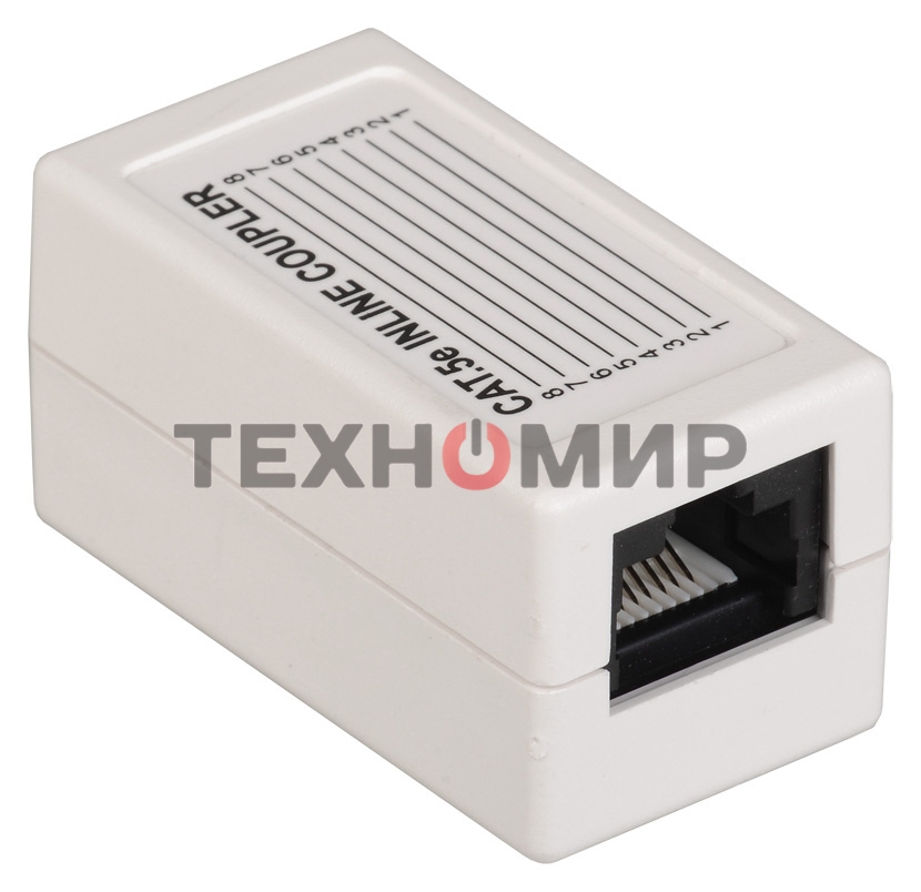 Проходной адаптер ITK кат.5E UTP, тип RJ45-RJ45 (8P8C), белый