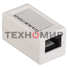 Проходной адаптер ITK кат.5E UTP, тип RJ45-RJ45 (8P8C), белый