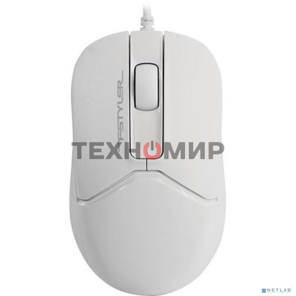 Мышь проводная A4Tech Fstyler FM12 белый, 1200 dpi, USB, кнопки - 3