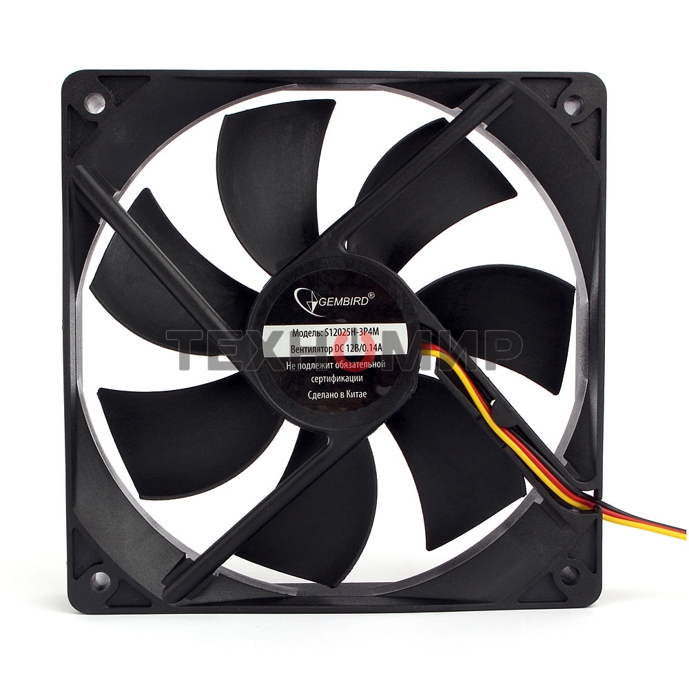 Вентилятор для корпуса Gembird черный, 120 мм, 2500 об/мин, 47 дБ, 3 pin