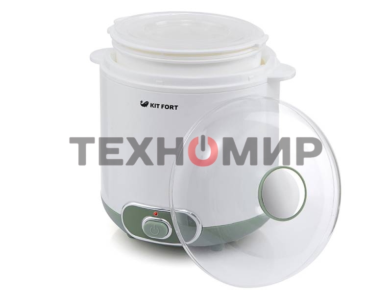 Йогуртница Kitfort KT-2005 20Вт 1б. 1500 мл белый/зеленый