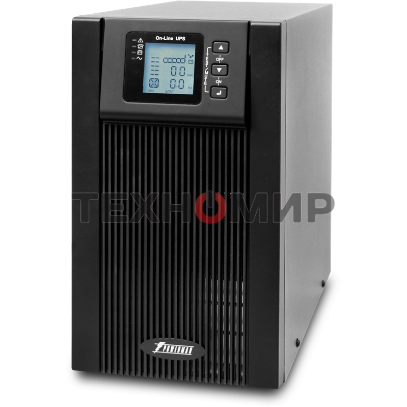 Источник бесперебойного питания PowerMan Online 2000VA черный (Online-Double conversion/LCD Display/USB/Software/RJ11/45,RS-232)