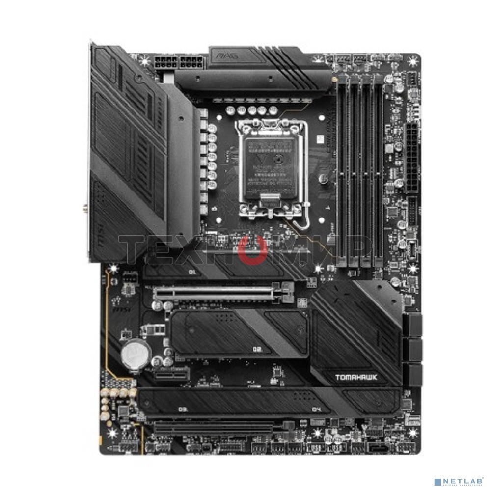Материнская плата MSI MAG Z790 TOMAHAWK WIFI, LGA 1700, Intel Z790, 4xDDR5, 7xSATA, 4xM.2, 1xPCIe 4.0 x4, 1xPCIe 5.0 x16, 1xHDMI, 1xDP, 1x2.5Gb LAN, 4xUSB-A 3.2 Gen 1, 4xUSB-A 3.2 Gen 2, 1xUSB-C 3.2 Gen 2, 1xUSB-C 3.2 Gen 2x2, 5x3.5 мм, 7.1, Standard-ATX