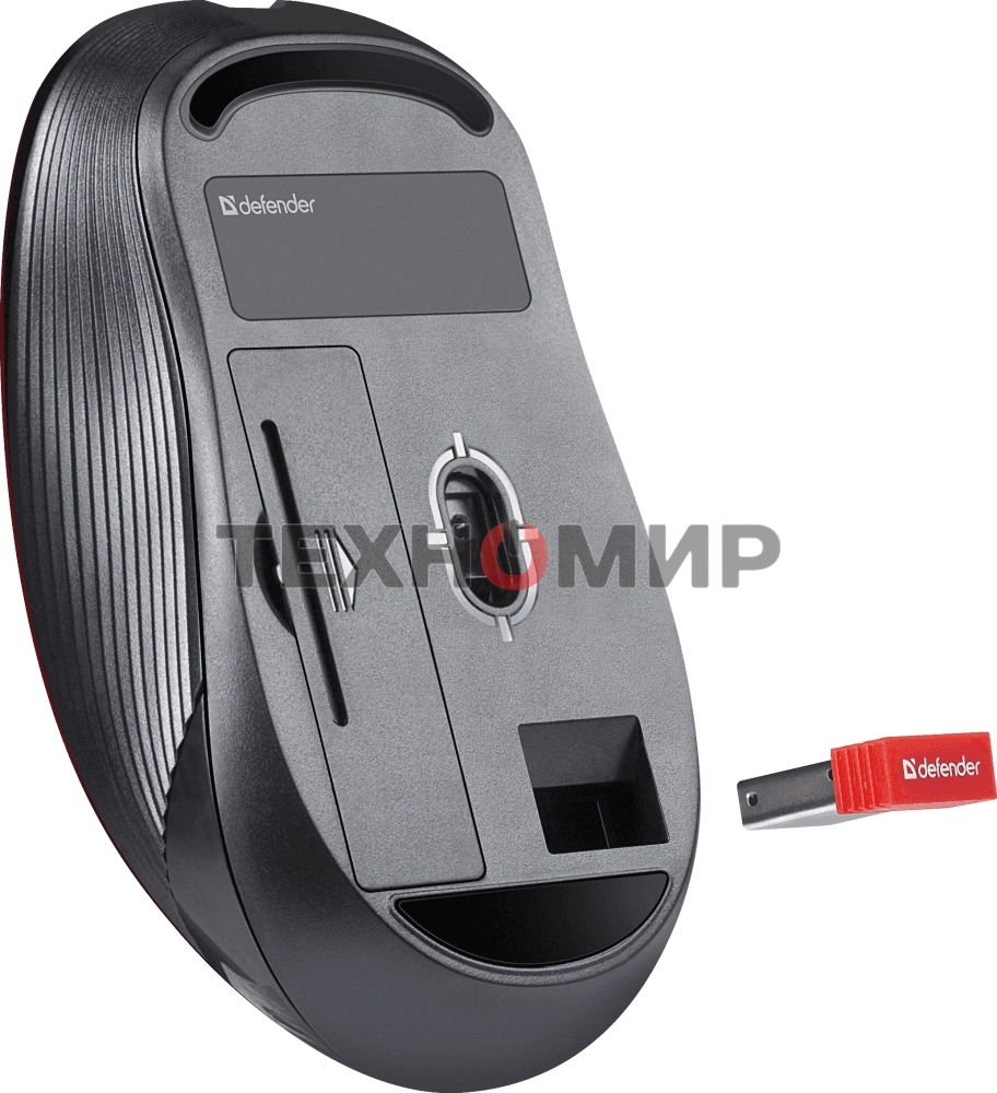 Мышь беспроводная Defender Gassa MM-105 черный, 1600 dpi, радиоканал, USB, кнопки - 6