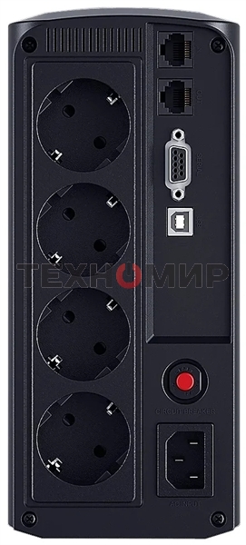 Источник бесперебойного питания UPS CyberPower VP1000ELCD Line-Interactive 1000VA/550W USB/RS-232/RJ11/45 (4 EURO)