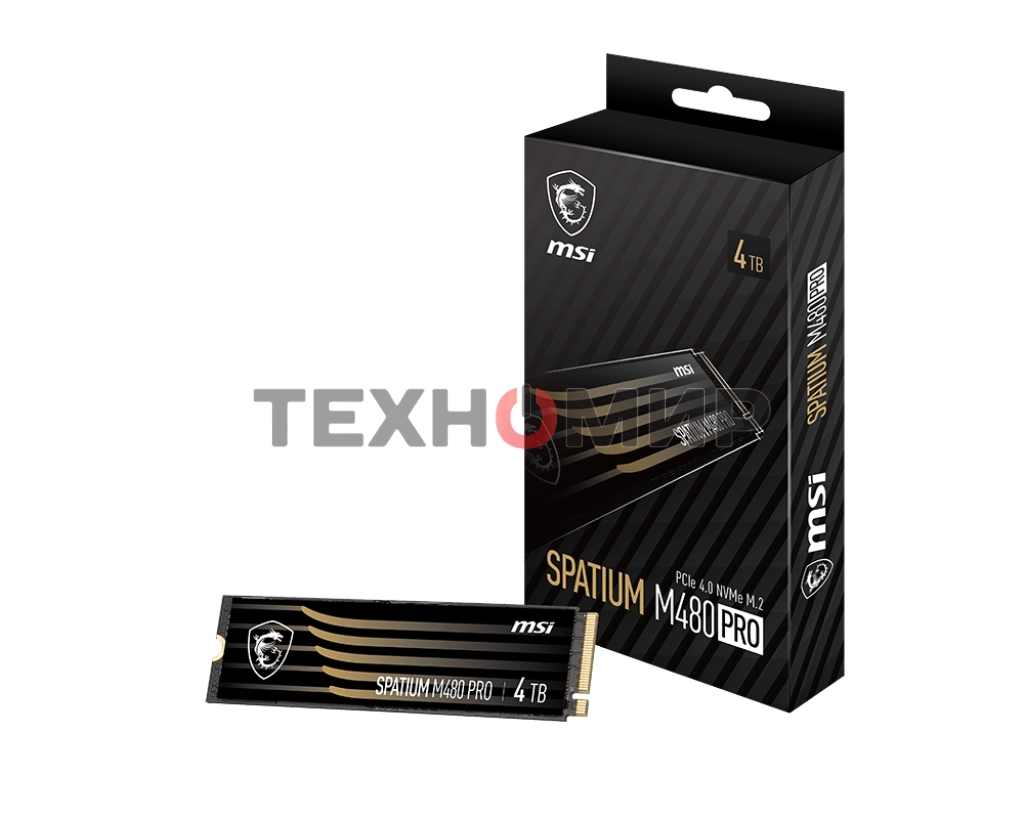 Накопитель SSD MSI SPATIUM M480 PRO, 2Tb, M.2 2280, PCIe 4.0 x4, NVMe, R/W 7400/7000