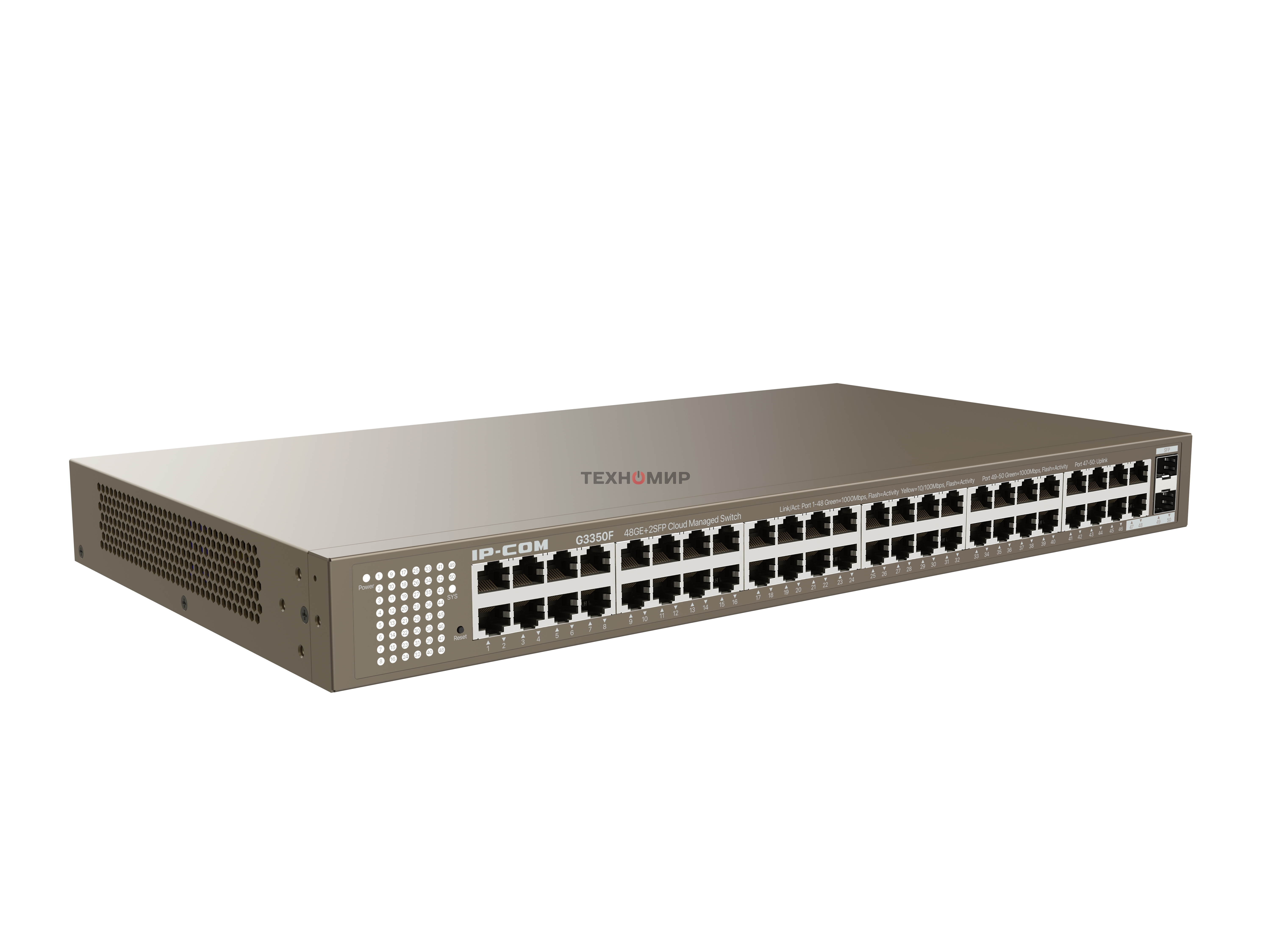 Коммутатор управляемый IP-COM G3350F, настенный, 1000 Мбит/сек, 48 port, SFPx2
