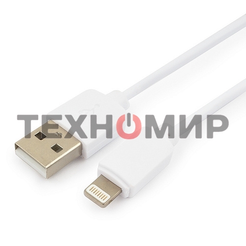 Кабель USB Гарнизон GCC-USB2-AP2-1M-W AM/Lightning, для iPhone5/6/7, IPod, IPad, 1м, белый, пакет