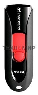 Флешка USB Transcend Jetflash 590 (TS32GJF590K), 32Gb, USB 2.0, R/W 15/5, черный/красный