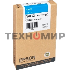Картридж струйный Epson T6032 (C13T603200) голубой (220 мл) для Stylus 7800, 7880, 9800, 9880