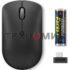 Мышь беспроводная Lenovo 400 черный, 2400 dpi, радиоканал, USB-C, кнопки - 4