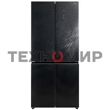 Холодильник Бирюса CD 496 TBG текстурированное черное стекло трехкамерный 334/162л морозилка снизу, NoFrost, Side by Side
