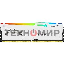 Оперативная память Kingston Fury Beast, DDR5, 32Gb (2x16GB), 5600MHz, CL36, DIMM, радиатор, RGB, белый