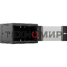 Шкаф коммутационный NTSS NTSS-W6U6045GS-BL настенный 6U 570x450 мм пер. дв. стекл 60 кг черный 350 мм 18 кг 220 град. 370 мм IP20 сталь
